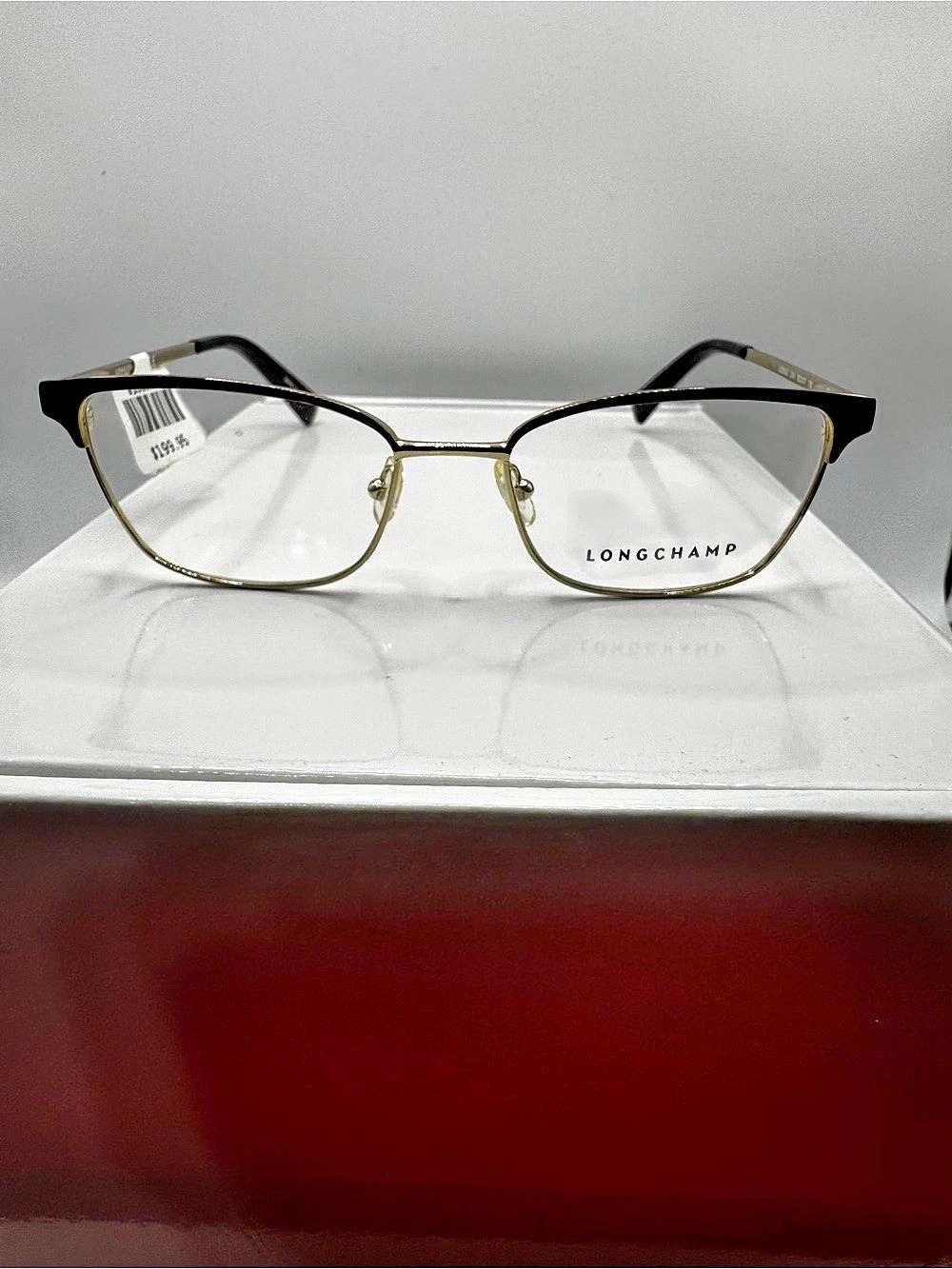 Longchamp LO2102 Eyeglasses Cat Eye Glasses in Black & Gold NWT